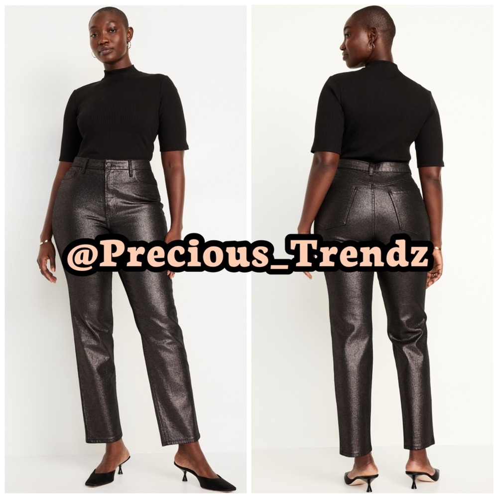 📦 Old Navy High-Waisted Shine OG Straight Ankle Jeans Women’s Size 8